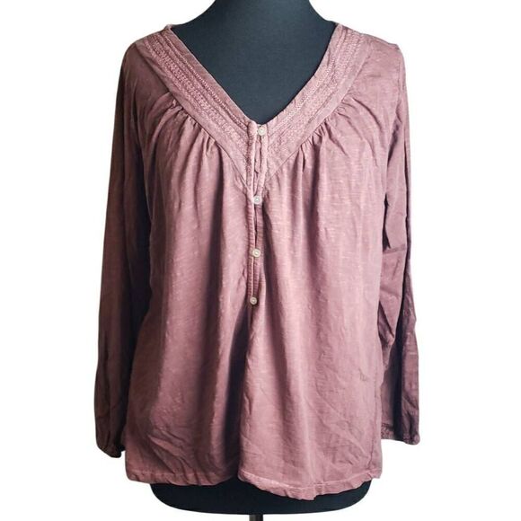 Lucky Brand Tops - Lucky Brand Smoked Maroon Blouse